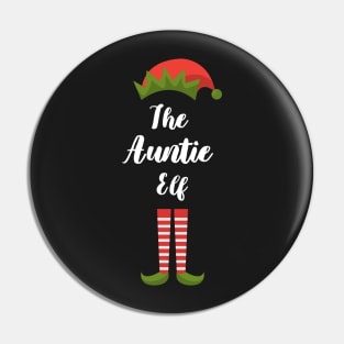 Matching Family Christmas Group Elf Gift - The Auntie Elf - Funny Pajama Christmas Holiday Pin