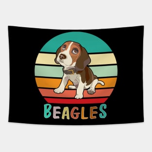 Vintage Retro Beagles Tapestry