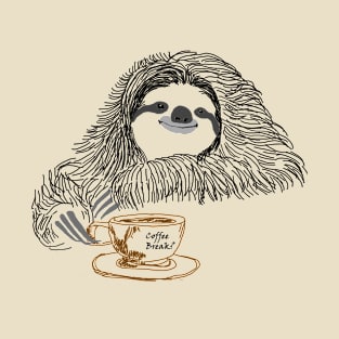 Funny Sloth likes Coffee break, Lazy Sloth Lover T-Shirt