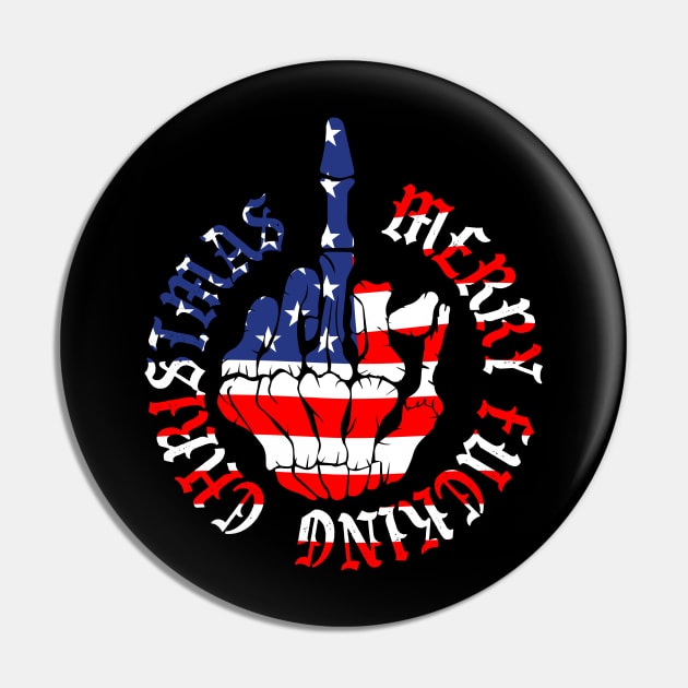 Merry Fucking Christmas US Flag Pin by Rayrock76