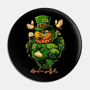 Chicken St Patrick's Day Pin