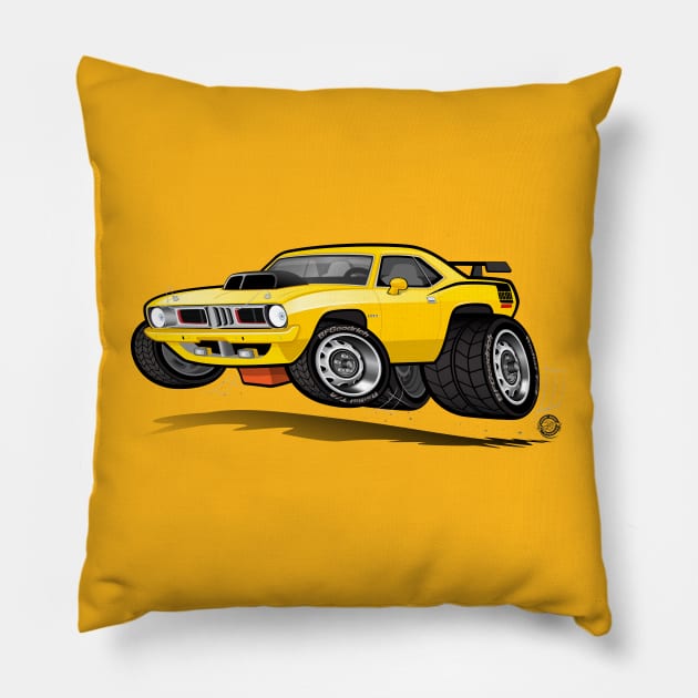 73 Cuda Pillow by Goin Ape Studios