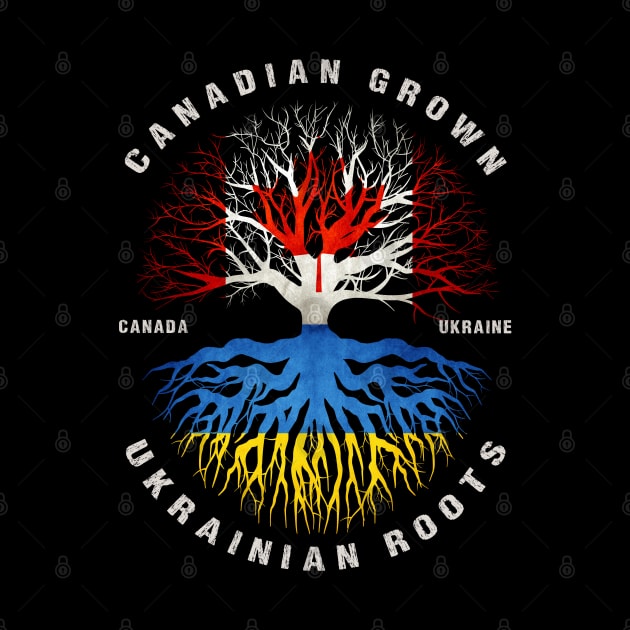 Canadian Grown Ukrainian Roots Ukraine Flag Canada Flag Premium by heart teeshirt