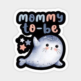 Mommy to be Baby shower Hello little One Sweet little seal cute baby outfit Magnet