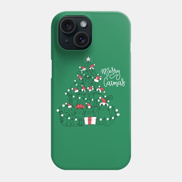 Meowy Christmas Phone Case by machmigo