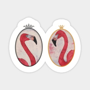 Royal Pink Flamingo King & Queen Magnet