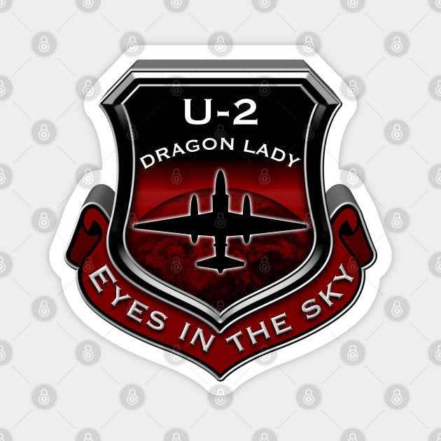 Red U2 Dragon Lady spy plane eyes inthe sky Magnet by DrewskiDesignz