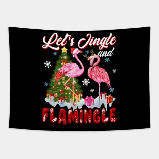 Let_s Jingle And Flamingle Awesome Flamingo Tapestry