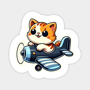 kitty on a plane Magnet