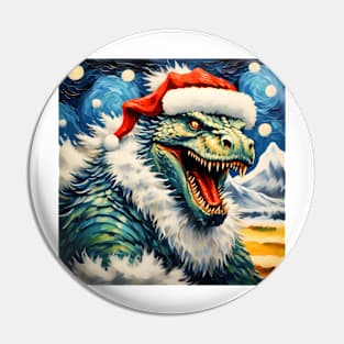 Christmas Godzilla Pin