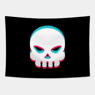 TikTok Skull emoji smiley White Tapestry