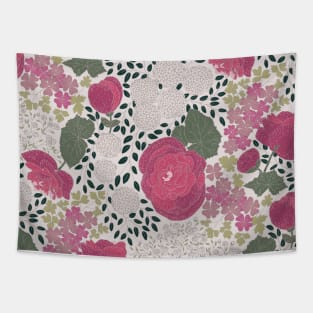 Dream rose and floral garden Tapestry