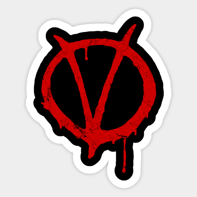 V for Vendetta Symbol Vintage - V For Vendetta - Sticker