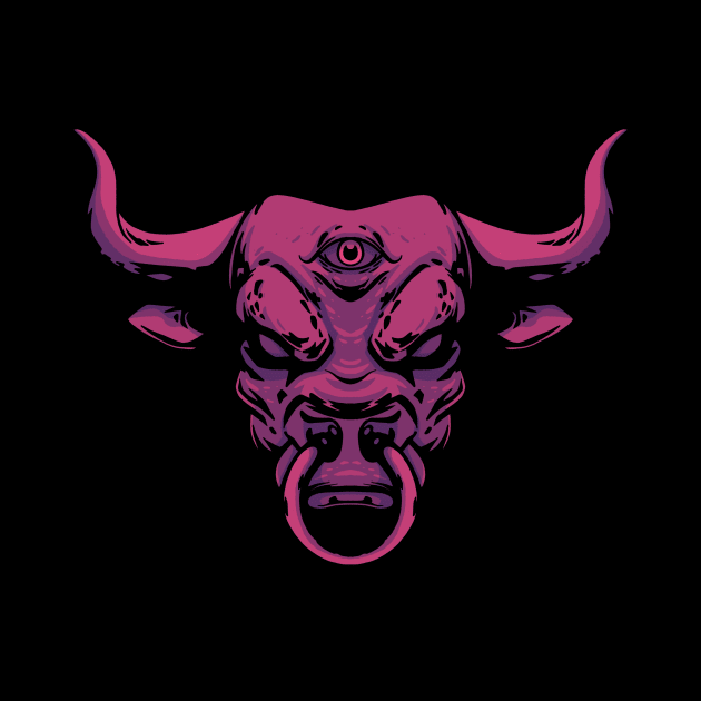 Neon bull by Art of Andy W