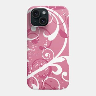 White Pink Floral Art Phone Case