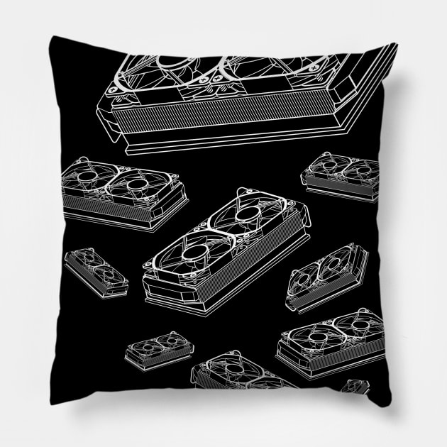 Graphics card for pc gamer and tech nerd Pillow by Mewzeek_T