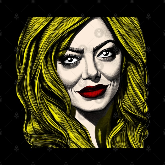 Emma Stone Cartoon by Tezatoons