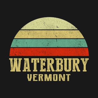 WATERBURY VERMONT Vintage Retro Sunset T-Shirt