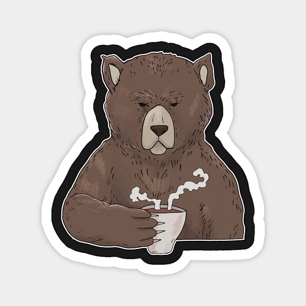 Grumpy Bear with Coffee Morning Grouch Magnet by Mesyo