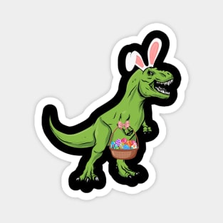 Easter Dinosaur Trex Dino With Eggs T-Rex Bunny Ears Easter Magnet