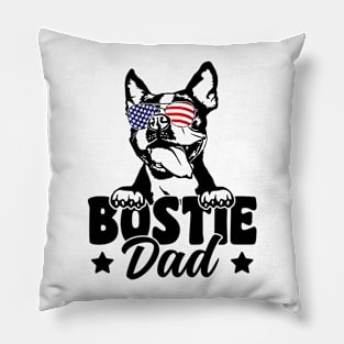 Bostie Dad Patriotic Boston Terrier Dog Lover 4th Of July Pillow