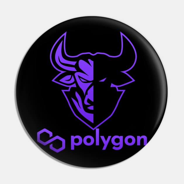 Polygon Matic coin Crypto coin Cryptocurrency Pin by JayD World