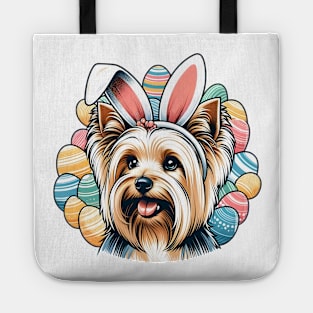 Silky Terrier with Bunny Ears Celebrates Easter Delight Tote