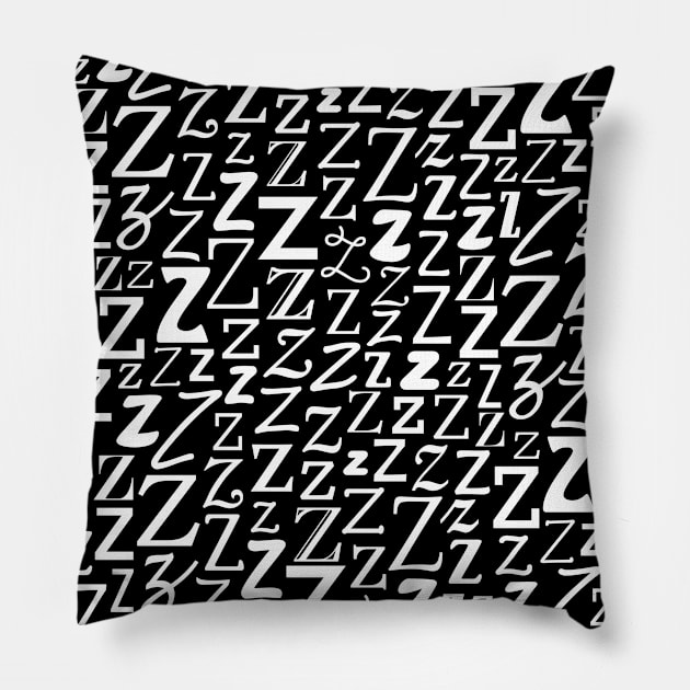 Z - Typography (White) Pillow by gillianembers