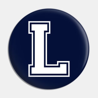 Initial Letter L - Varsity Style Design Pin