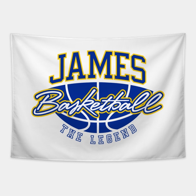 James Basketball The Legend Custom Player Your Name Tapestry by Baseball Your Name