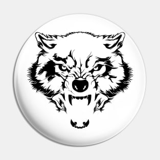 Wolf Head Hand Drawn Pin