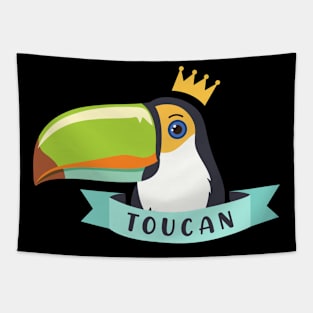 Toucan with Crown Forest Wild Tropical Bird Toucans Tapestry