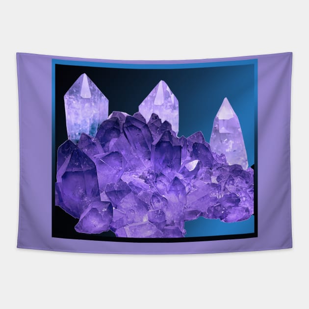 Amethyst Quartz Crystal Tapestry by Aurora X