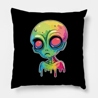 Colorful UFO Alien Pillow