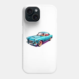 Colored Classic Car Design in Vibrant Vector Style Phone Case