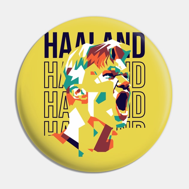 Erling Haaland Pop Art 2 Pin by pentaShop