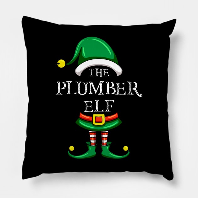 The Plumber Elf Matching Family Christmas Pajama Pillow by Maica