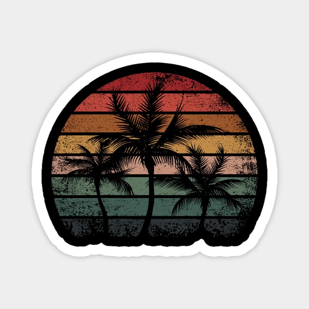 Palm Tree Retro Style Tropical Beach Magnet by folidelarts