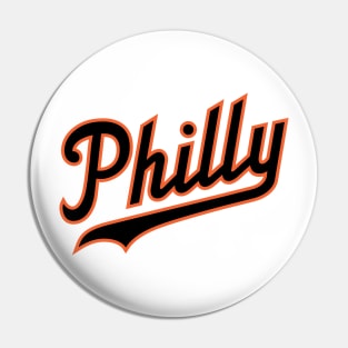 Philly Script - White/Black Pin