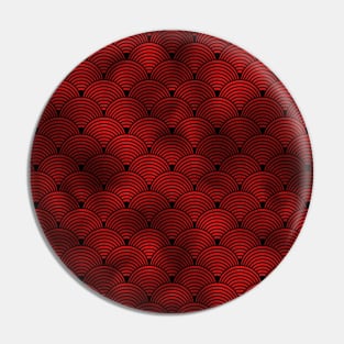 Ringed Scales in Black and Ruby Red Vintage Faux Foil Art Deco Vintage Foil Pattern Pin