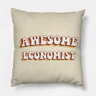 Awesome Economist - Groovy Retro 70s Style Pillow
