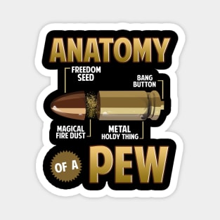 Anatomy Of A Pew Just The Tip Bullet Gift Funny Gun Lovers Magnet