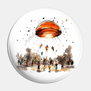 UFO Watercolour Pin