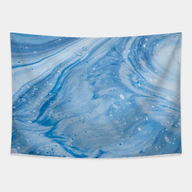 Blue Watercolor Marble Tapestry by NewburyBoutique