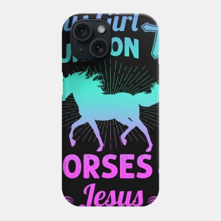 The Girl Runs On Horse And Jesus Phone Case