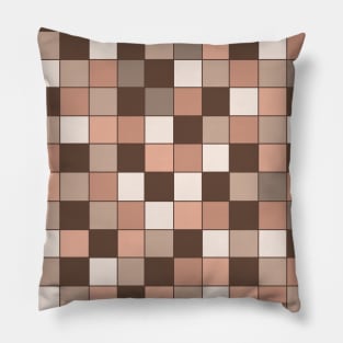 Warm, Neutral, Mosaic, Grid, Checkerboard Pillow