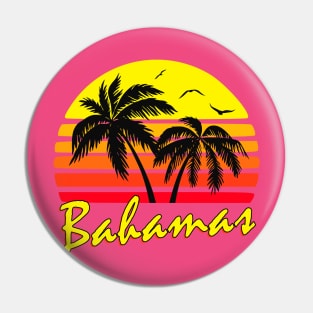 Bahamas Retro Sunset Pin