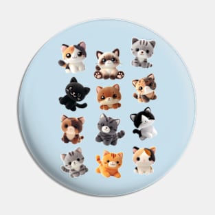 Cat plush toy collection Pin