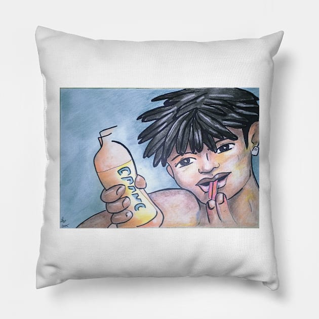 Hot Fries and Orange Soda Pillow by lorgh