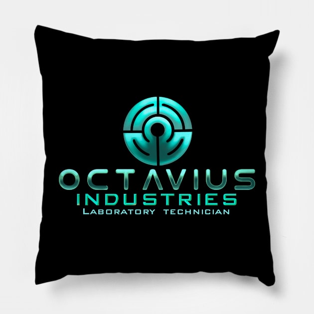 Doctor Octopus Industries Pillow by parkinart